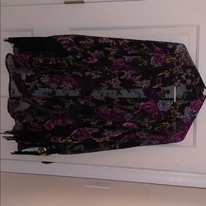 ASOS Floral Festival Kimono with Fringe/Tassels